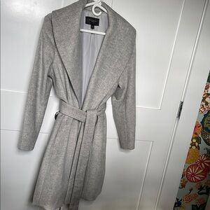 Ann Taylor Gray Wool Wrap Coat